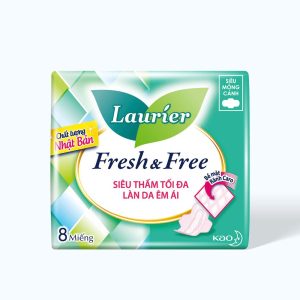 Băng Vệ Sinh Laurier - Siêu Mỏng Cánh (8 Miếng)